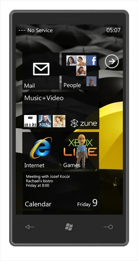 Más imágenes del Sony Ericsson con Windows Phone 7