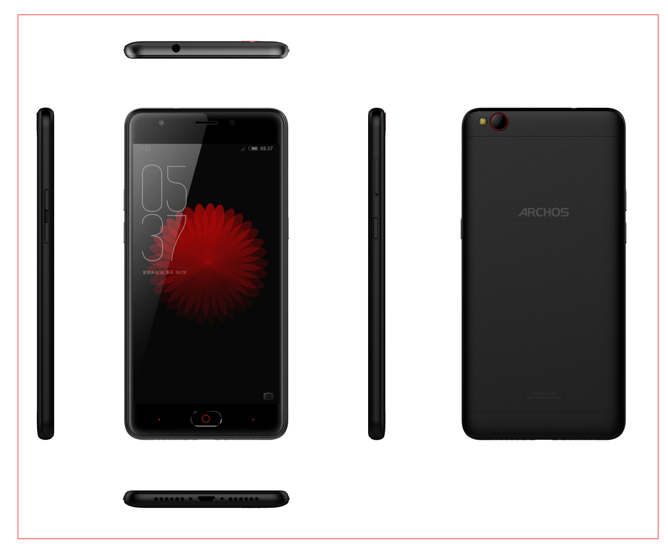 PH26 Custodia Portafoglio In Ecopelle Per Archos Diamond: Chiusura Magnetica E Slot Per Carte, Colore Nero